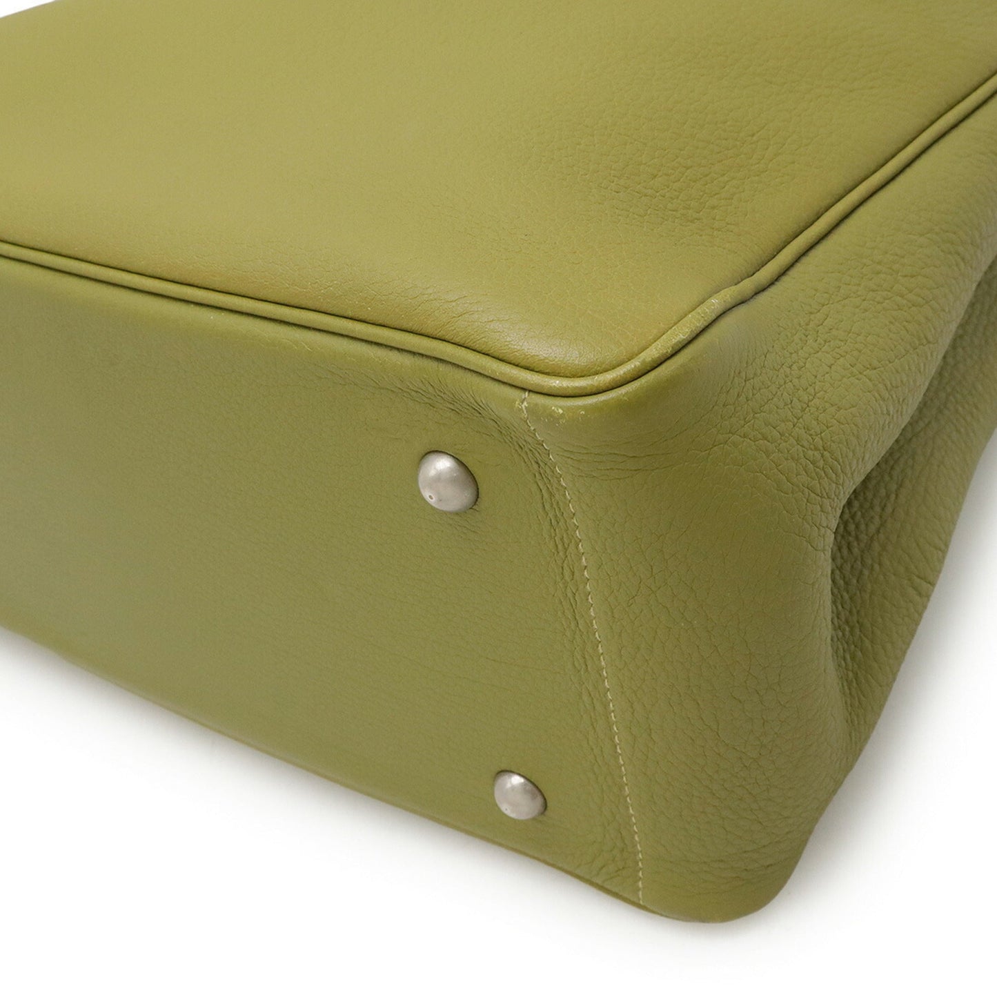 Hermes Anis Green Taurillon Clemence Leather Shoulder Bag Tote Bag ( )