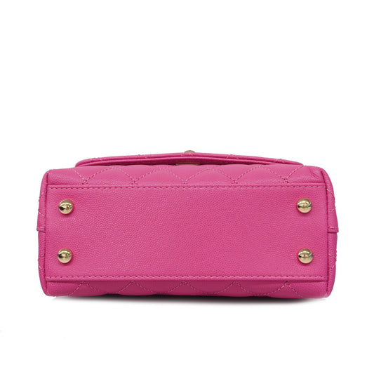 Chanel 2way bag matelasse caviar skin pink gold metal