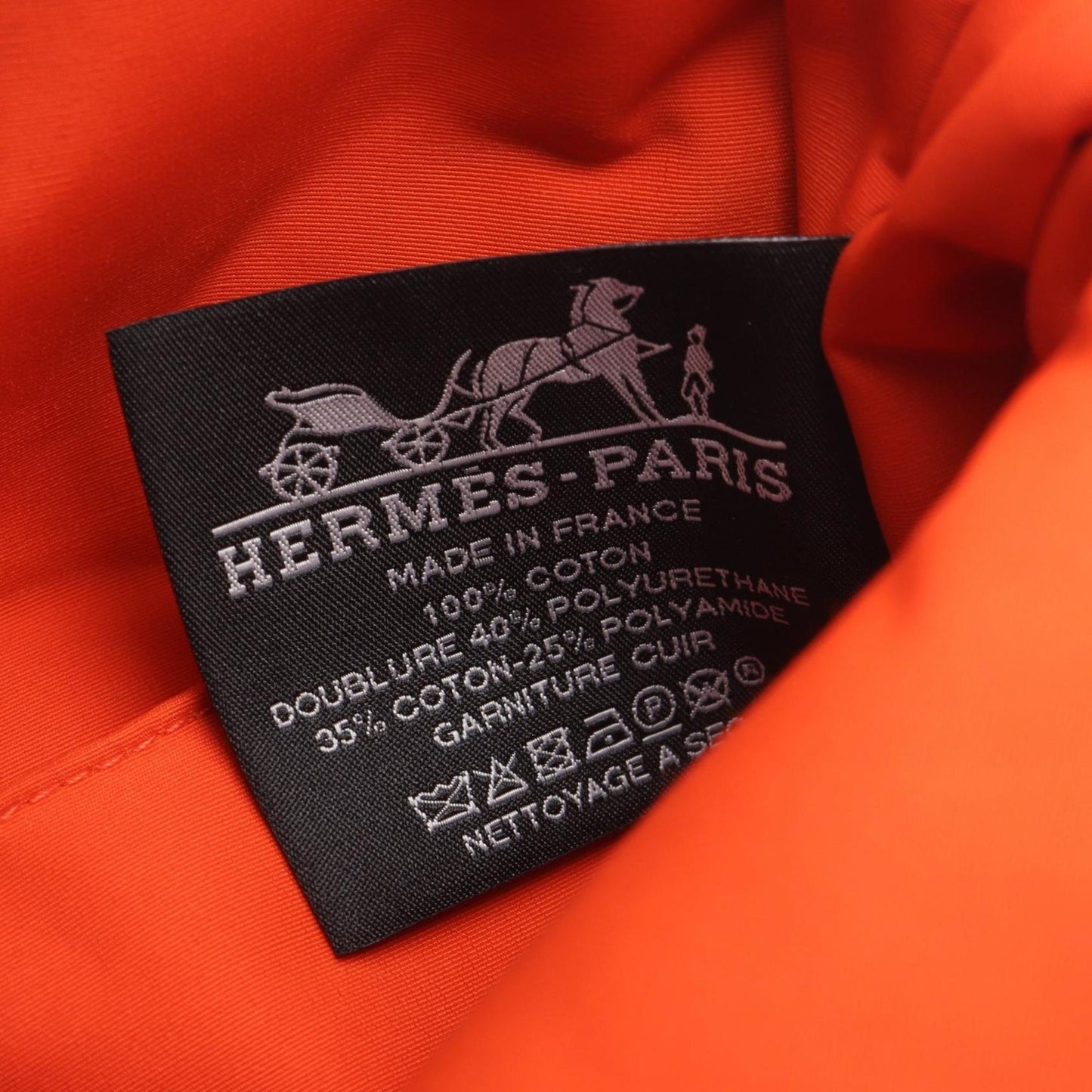 Hermes Brown Feu Orange Canvas Leather Pouch ( )
