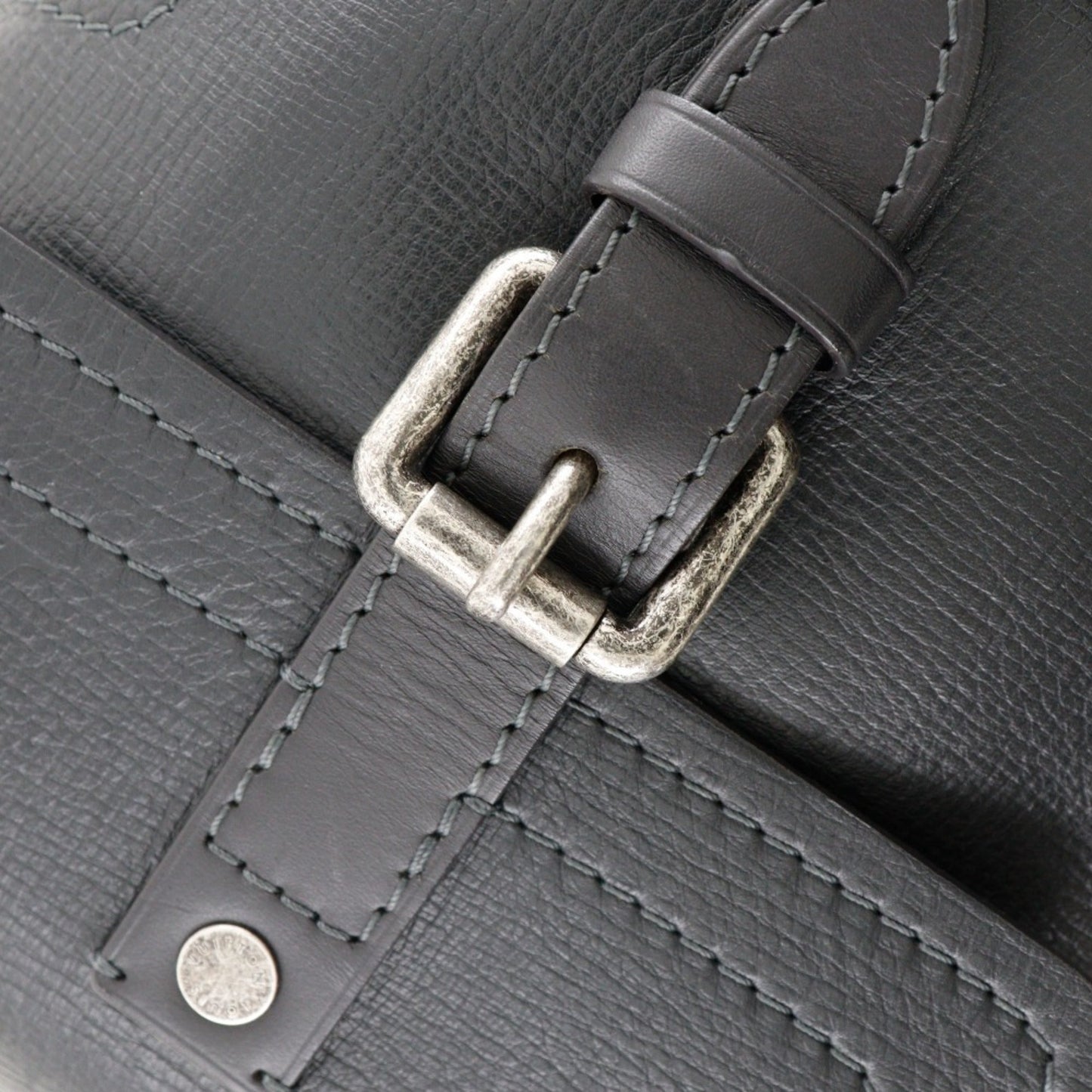 LOUIS VUITTON Yuma Shoulder Bag Utah M97024 Leather Basalt Black RI3059 Men's