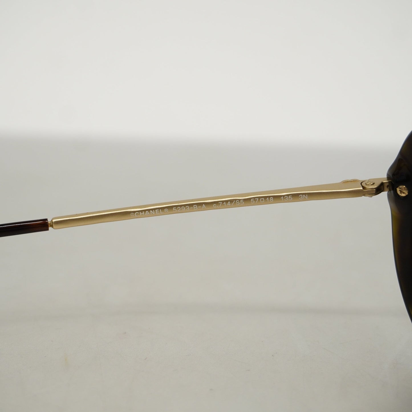 CHANEL Women's Sunglasses Brown Sunglasses gold hardware