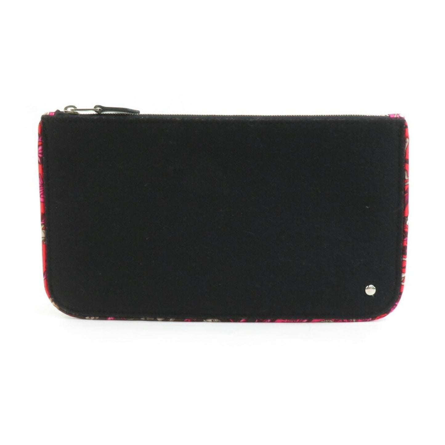 Hermes Black Multi-Color Red Color Felt Silk Pouch ( )