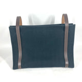 Hermes Black Brown Canvas Shoulder Bag Tote Bag ( )