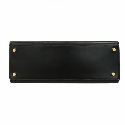 Hermes Black Box Calf Leather Handbag ( )