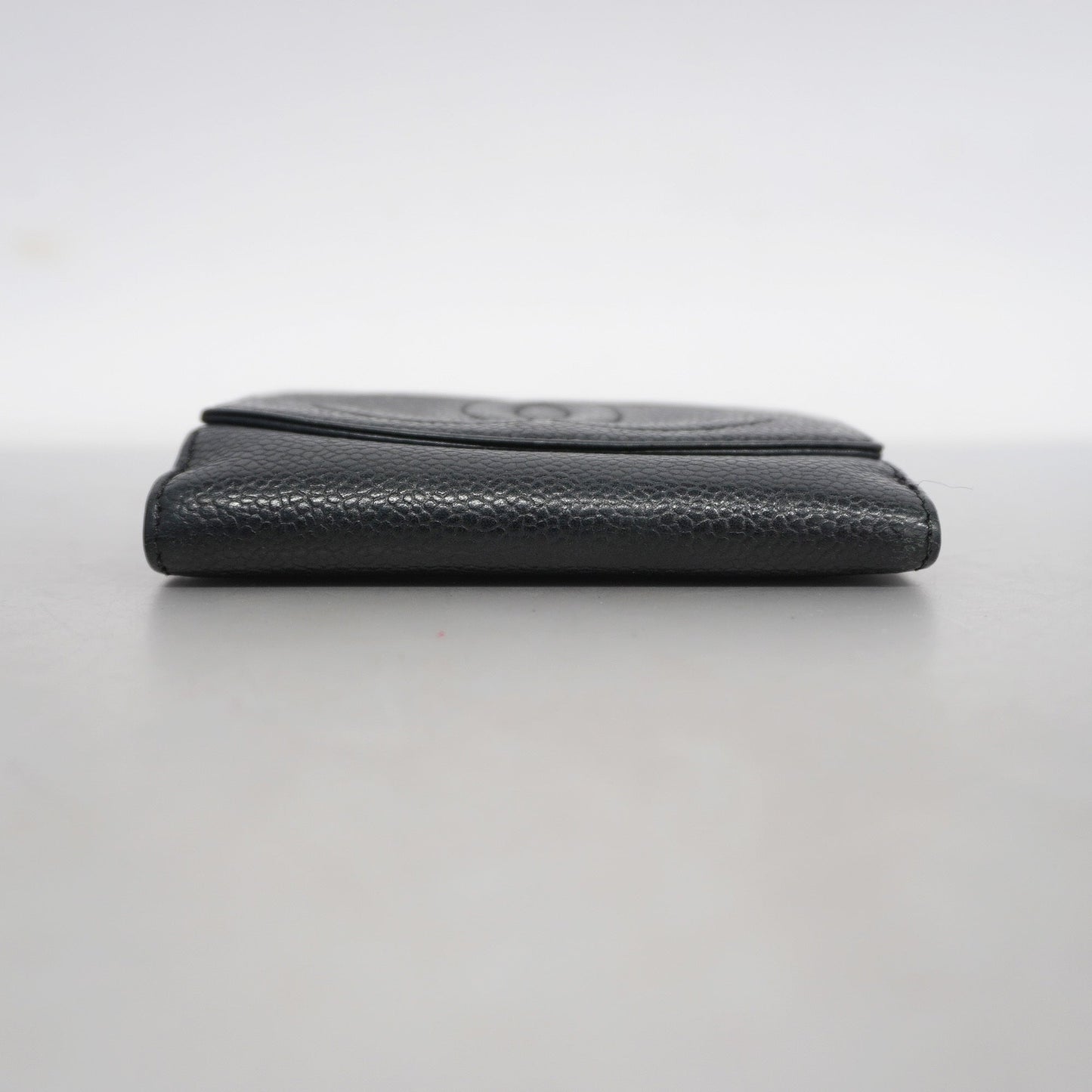 Chanel Bi-fold Wallet Women's Caviar Leather Black
