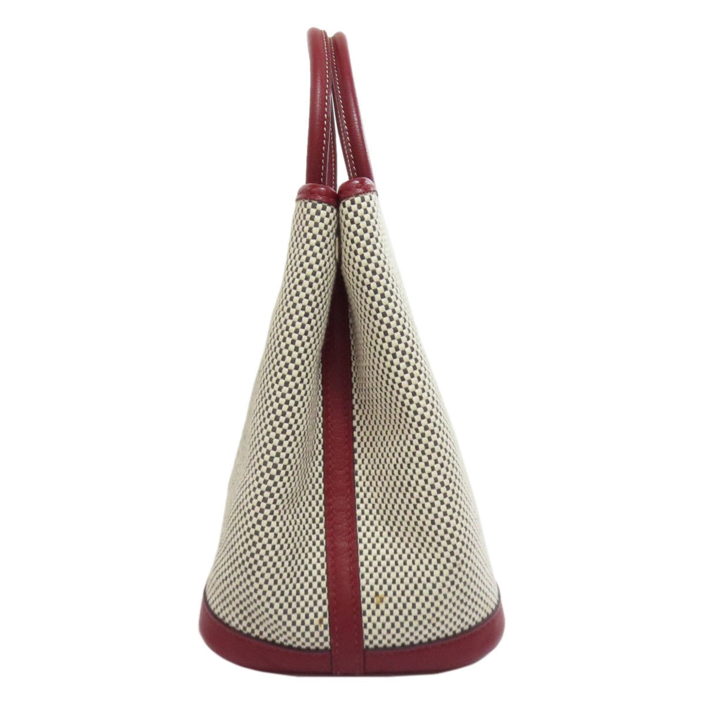 Hermes Bordeaux Gray Canvas Handbag ( )