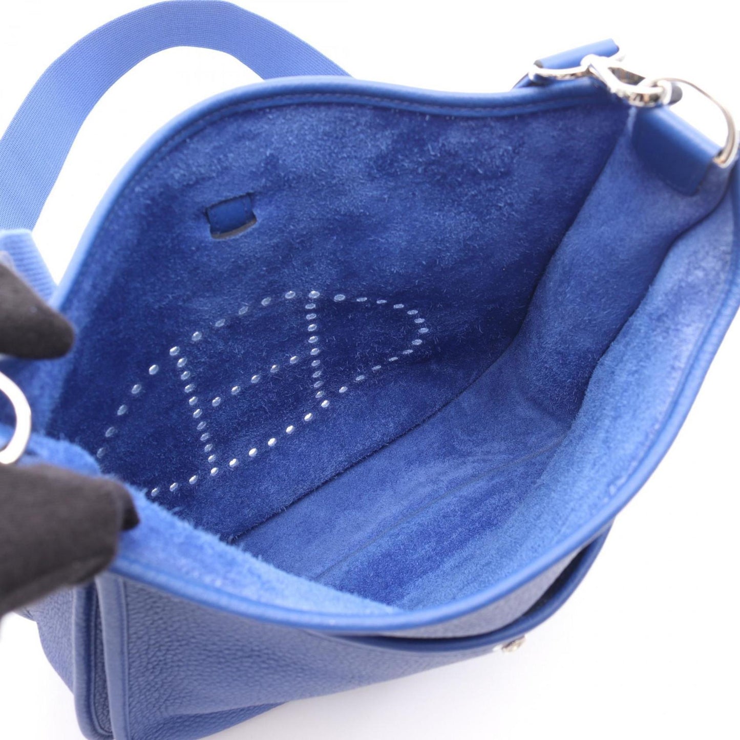 Hermes Blue Taurillon Clemence Leather Shoulder Bag ( )