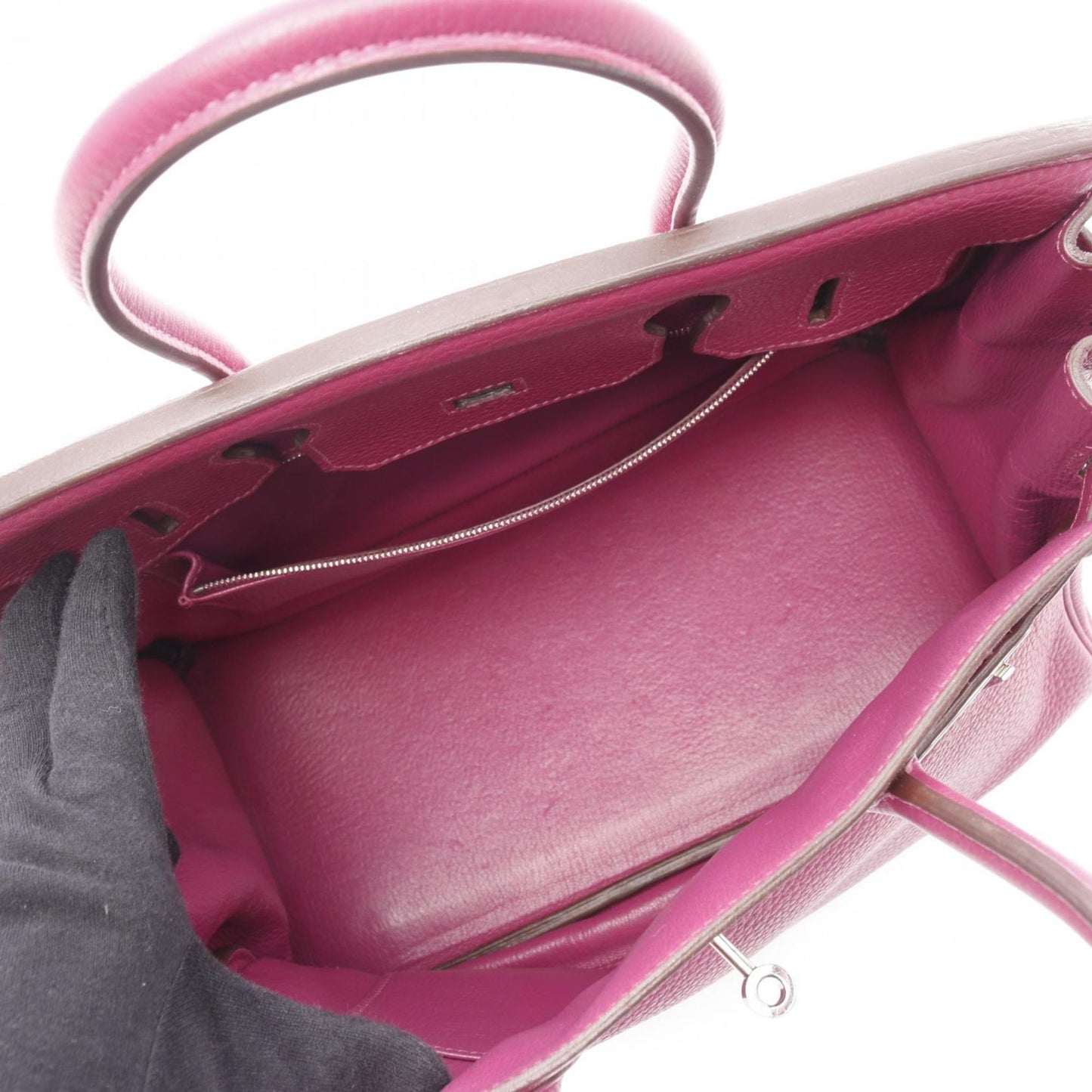Hermes Birkin Pink Taurillon Clemence Leather Leather Handbag ( )