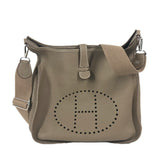 Hermes Beige Etoupe Gray Taurillon Clemence Leather Shoulder Bag ( )