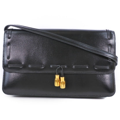 Hermes Black Leather Shoulder Bag ( )