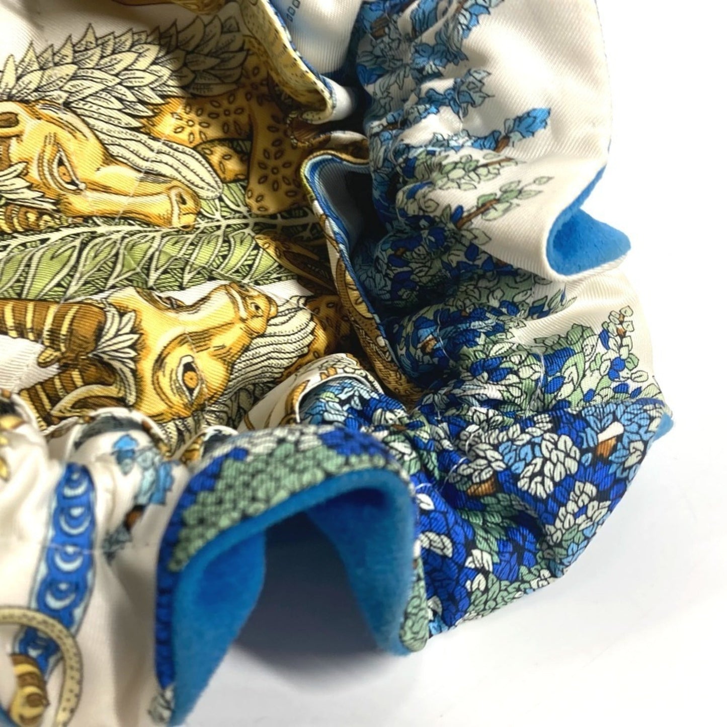 Hermes Blue Suede Silk Pouch ( )