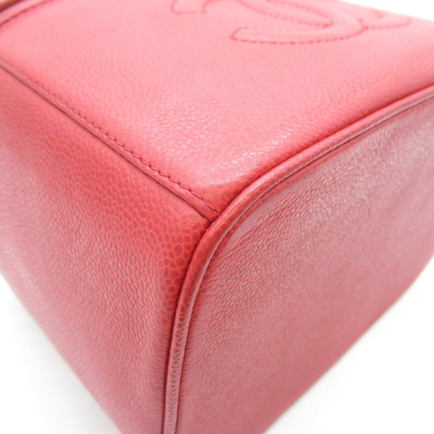 CHANEL 2way vanity bag Red Caviar Skin [Grained Calf]