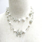 CHANEL B10A Long Necklace Necklace White Silver Plastic plating White Silver