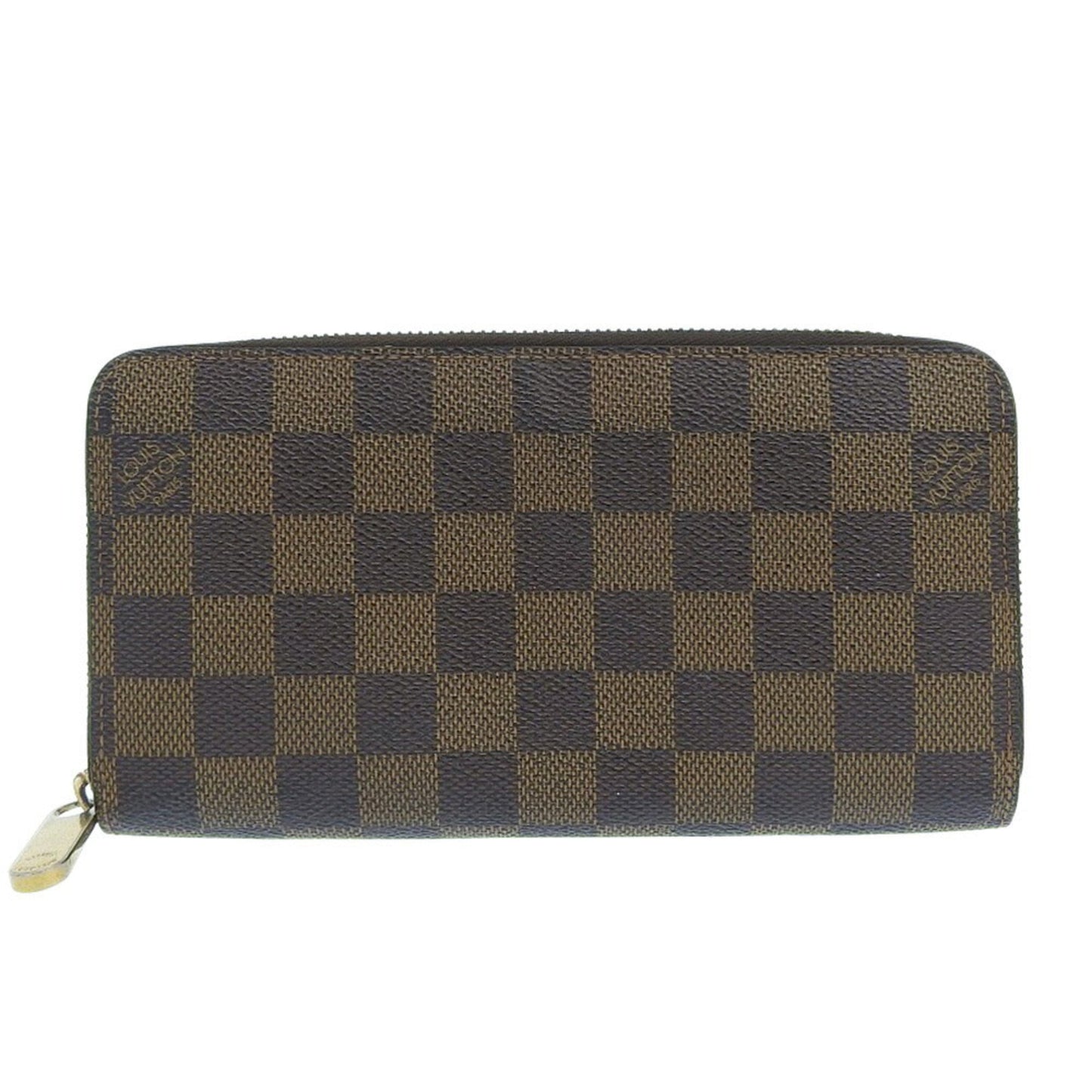 LOUIS VUITTON Zippy Wallet Long N60015 Damier Canvas Brown Unisex
