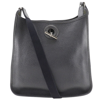 Hermes Black Gray Leather Shoulder Bag ( )