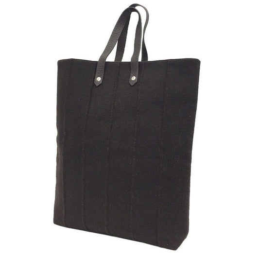 Hermes Dark Brown Wool Tote Bag ( )