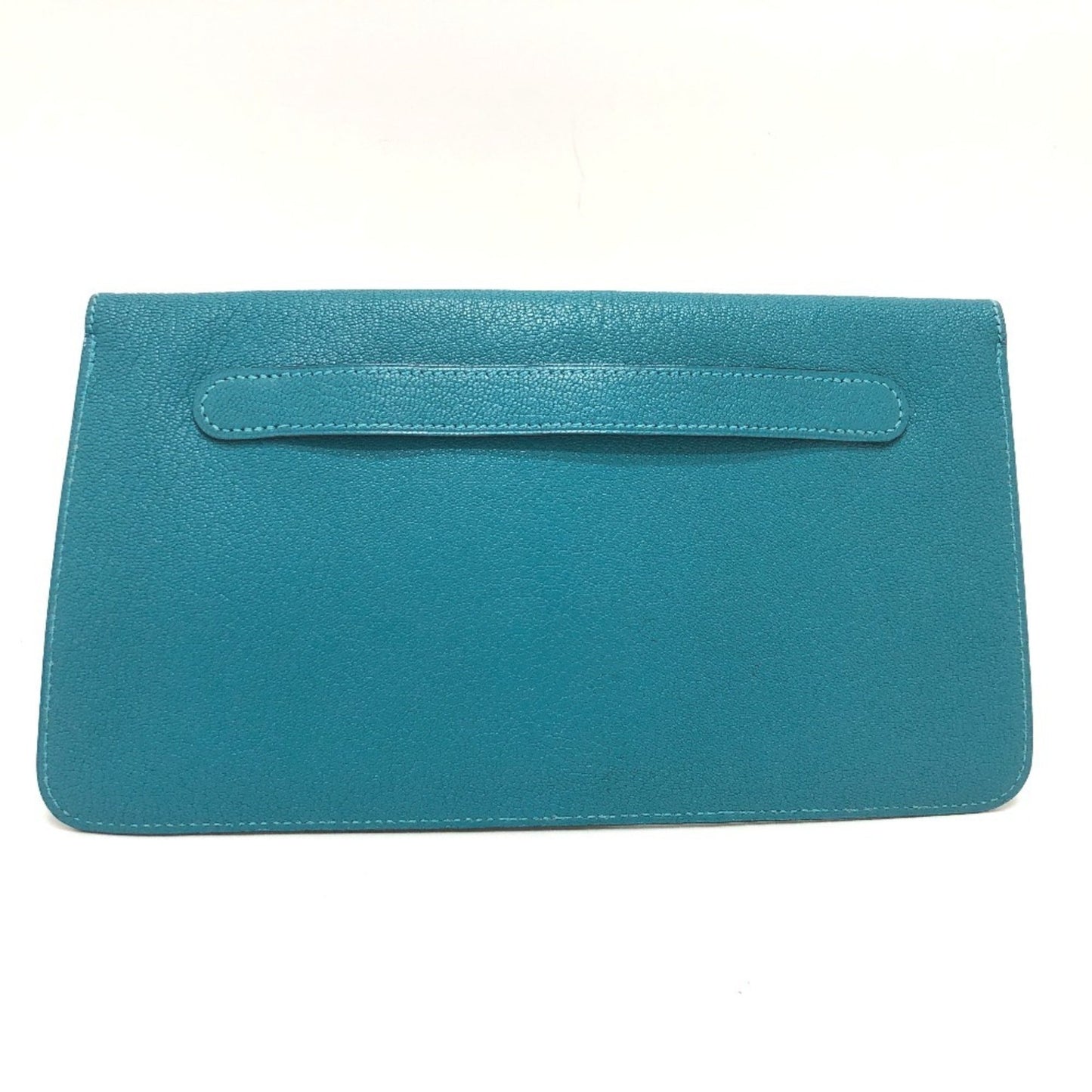 Hermes Blue Jean Chevre Myzore Leather Clutch Bag Pouch ( )