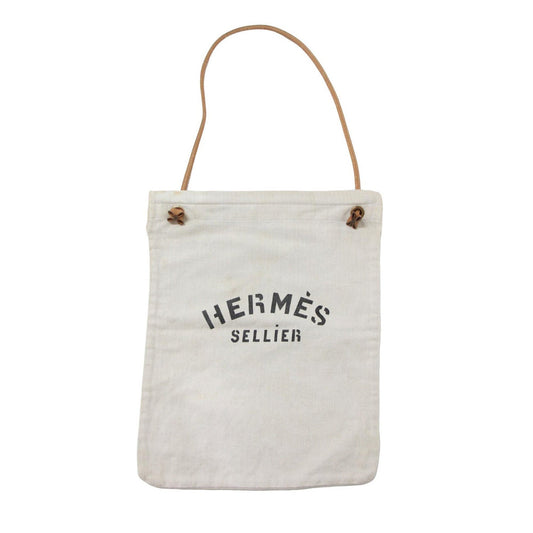Hermes Beige Cotton 100% Leather Tote Bag ( )