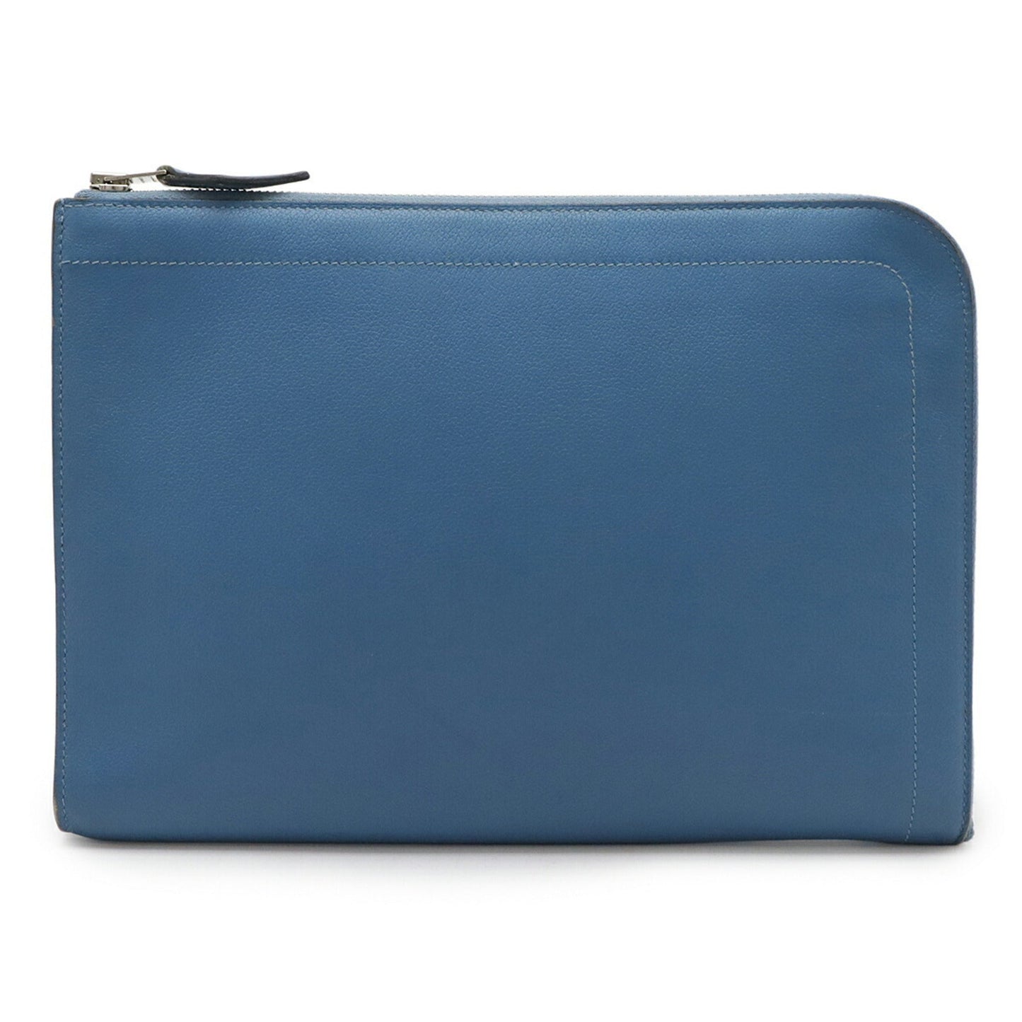 Hermes Blue Leather Clutch Bag ( )