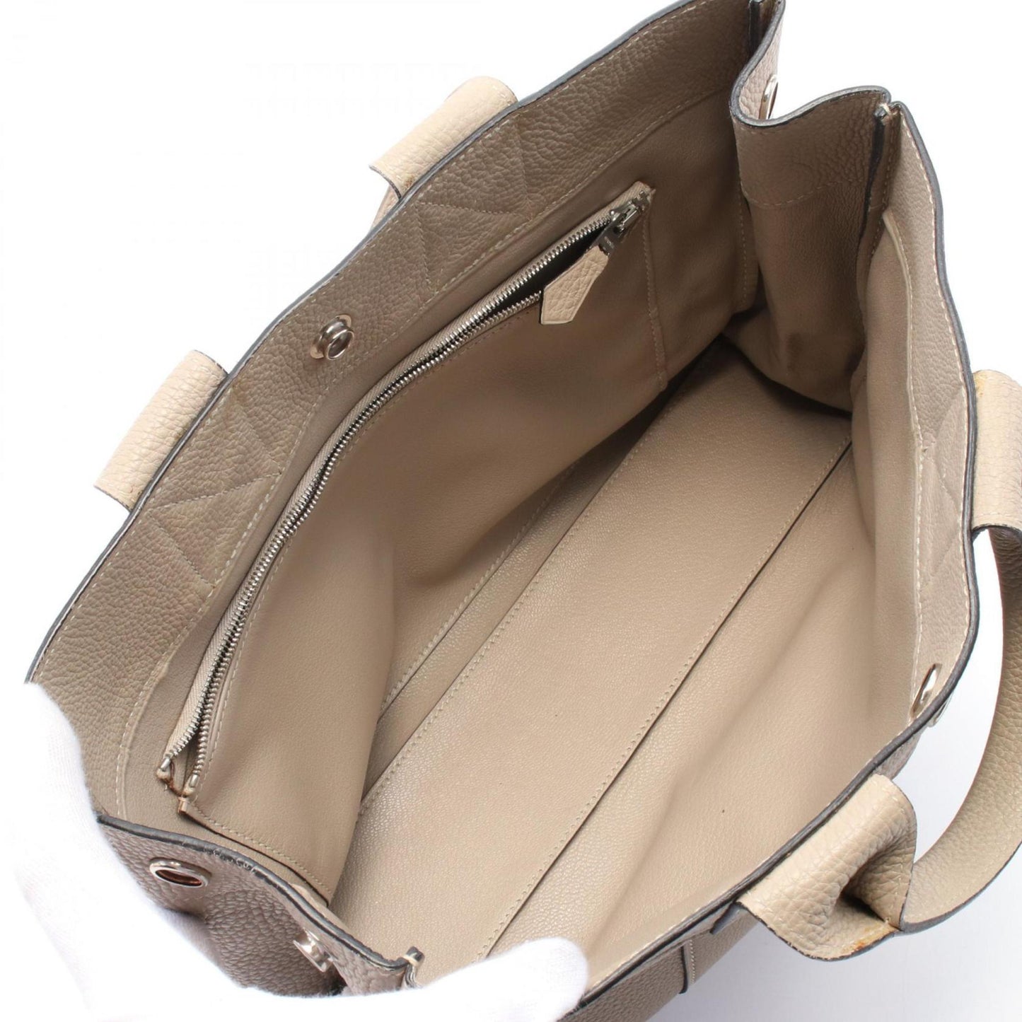 Hermes Beige Gris Tourterelle Togo Leather Tote Bag ( )