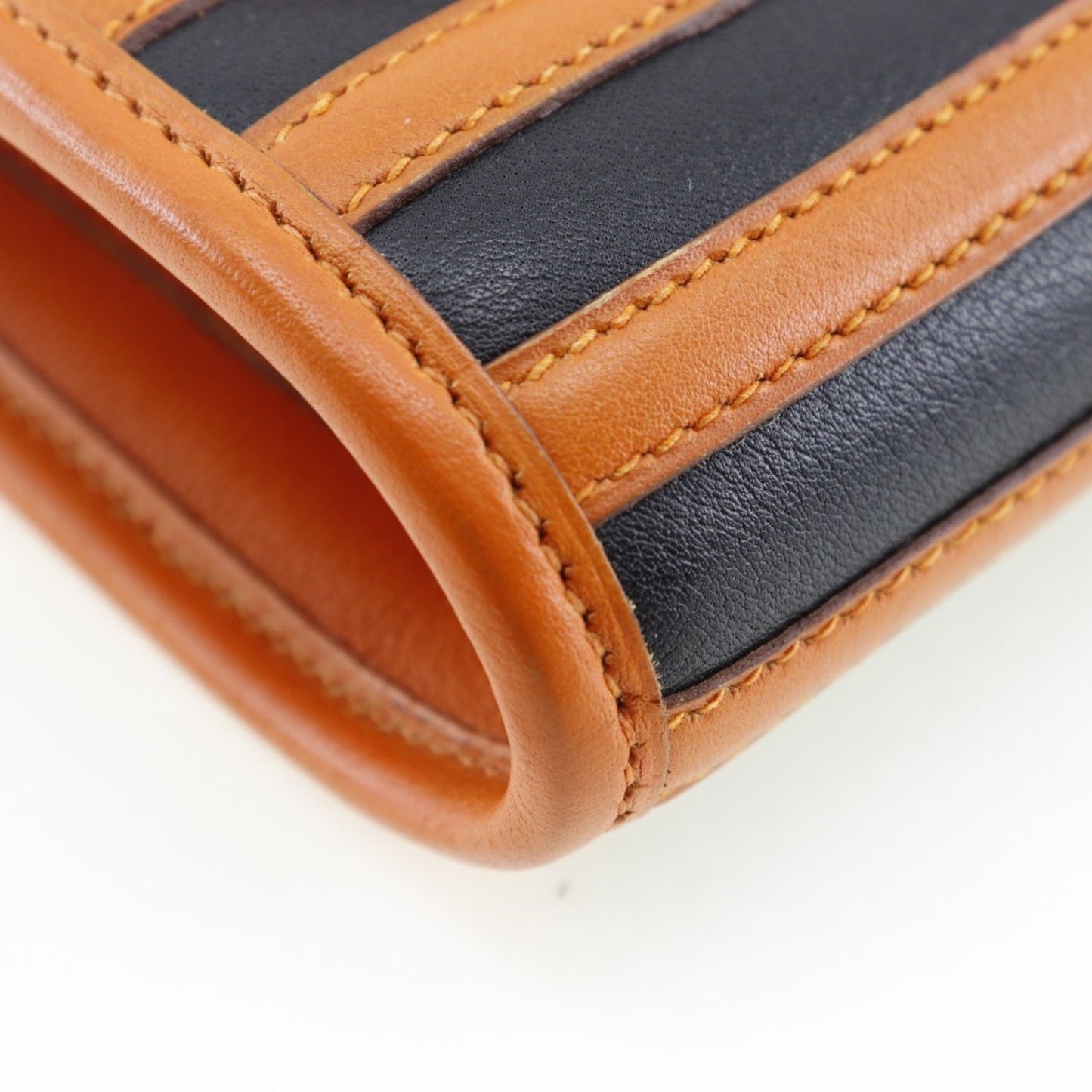 Hermes Black Orange Leather Shoulder Bag ( )