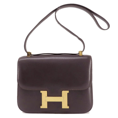 Hermes Brown Box Calf Leather Shoulder Bag ( )