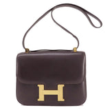 Hermes Brown Box Calf Leather Shoulder Bag ( )