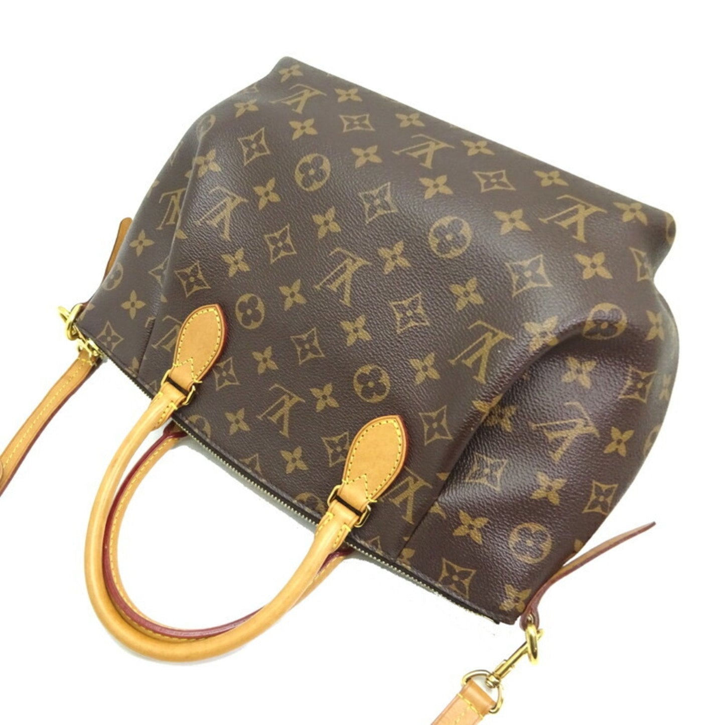 LOUIS VUITTON Turen PM Ladies Handbag M48813 Monogram Ebene [Brown]