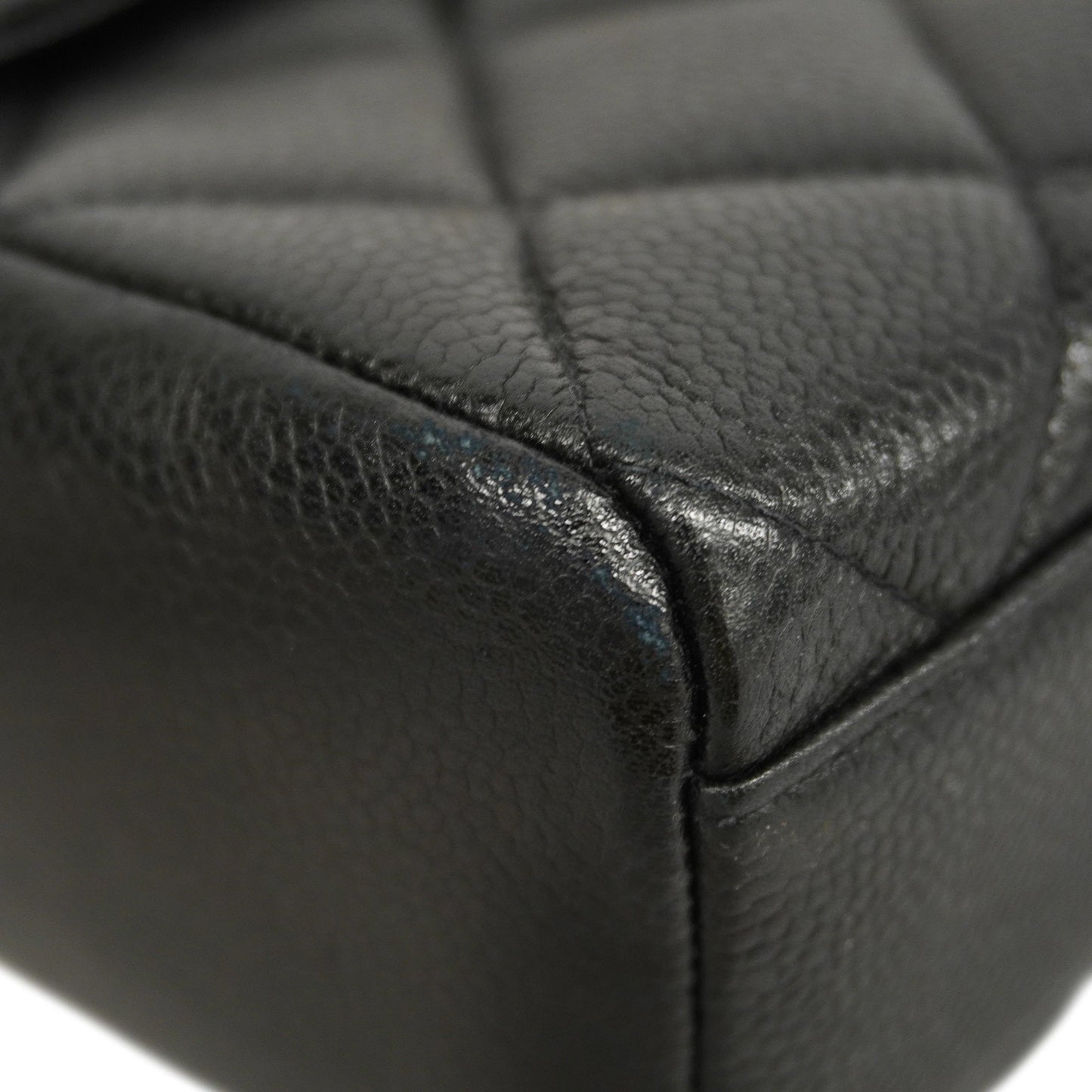 CHANEL   Matelasse Chain Shoulder Women's Caviar Leather Shoulder Bag Black