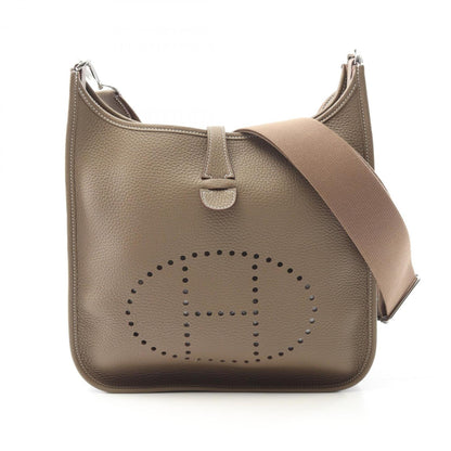 Hermes Brown Etoupe Gray Taurillon Clemence Leather Leather Shoulder Bag ( )