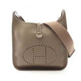 Hermes Brown Etoupe Gray Taurillon Clemence Leather Leather Shoulder Bag ( )