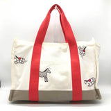 Hermes Adada Ivory Red Color Canvas Tote Bag ( )