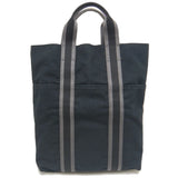 Hermes Black Gray Canvas Tote Bag ( )