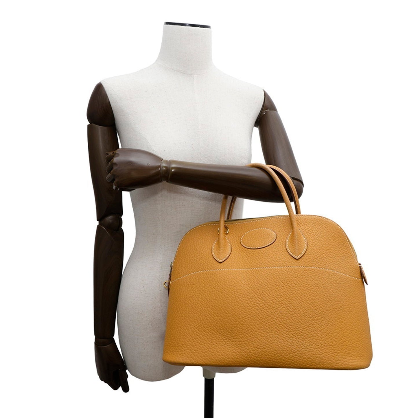 Hermes Bolide Natural Sable Fjord Leather Handbag ( )