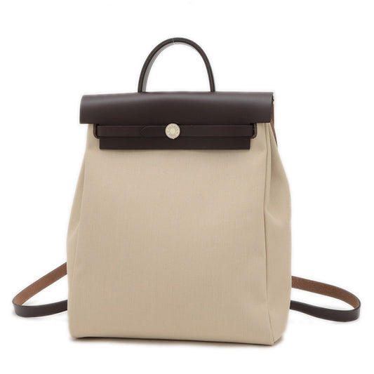 Hermes Beige Brown Leather Tote Bag ( )