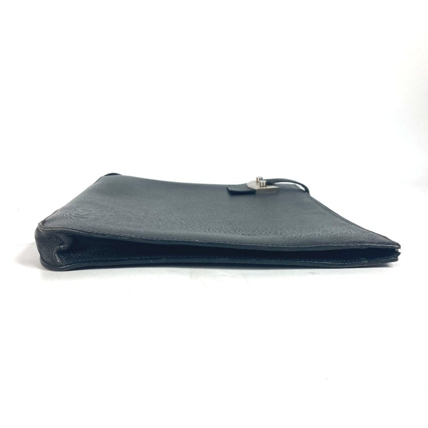 Hermes Black Epsom Leather Clutch Bag Pouch ( )