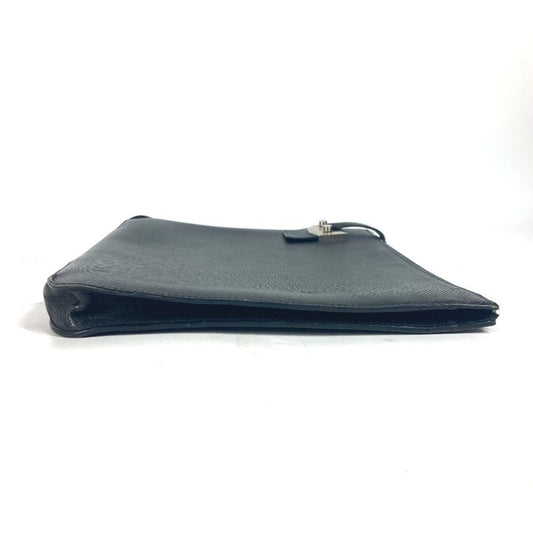 Hermes Black Epsom Leather Clutch Bag Pouch ( )