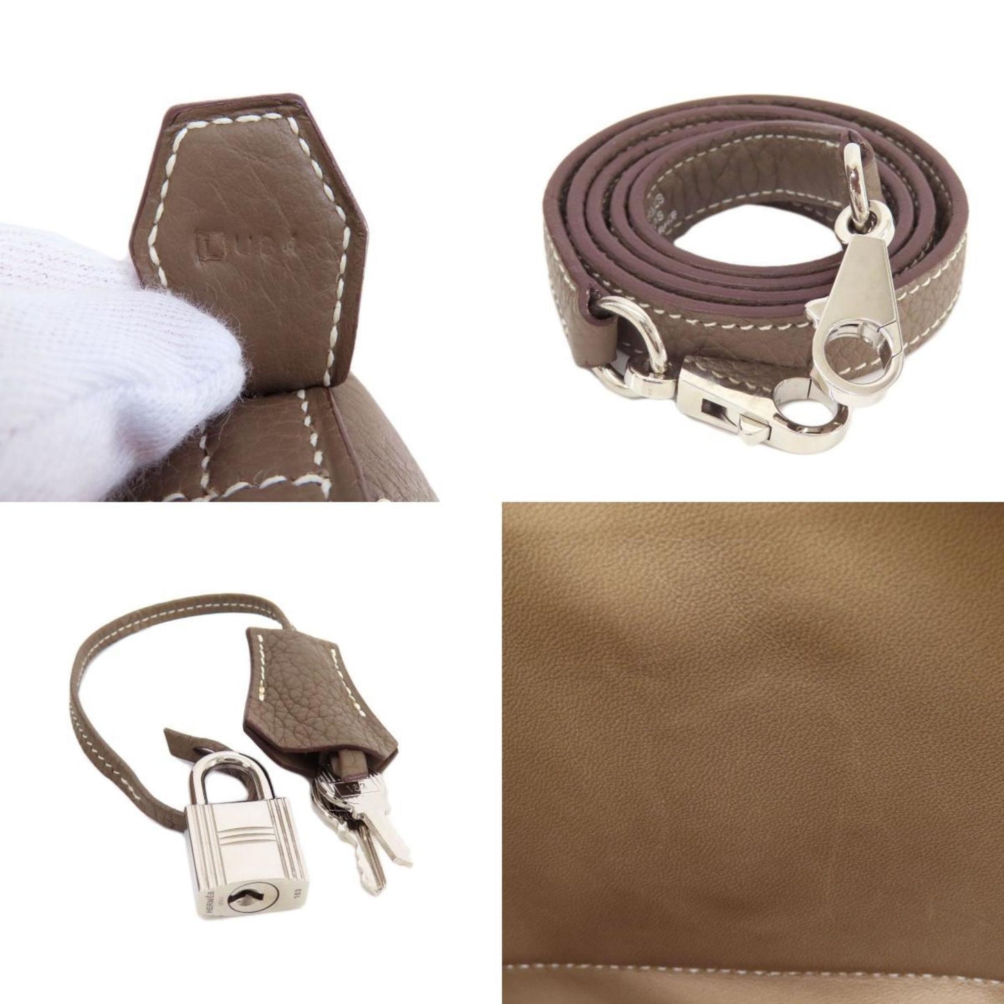 Hermes Etoupe Gray Leather Handbag ( )