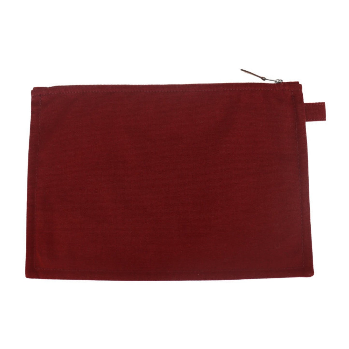 Hermes Bordeaux Cotton Canvas Leather Clutch Bag Pouch ( )