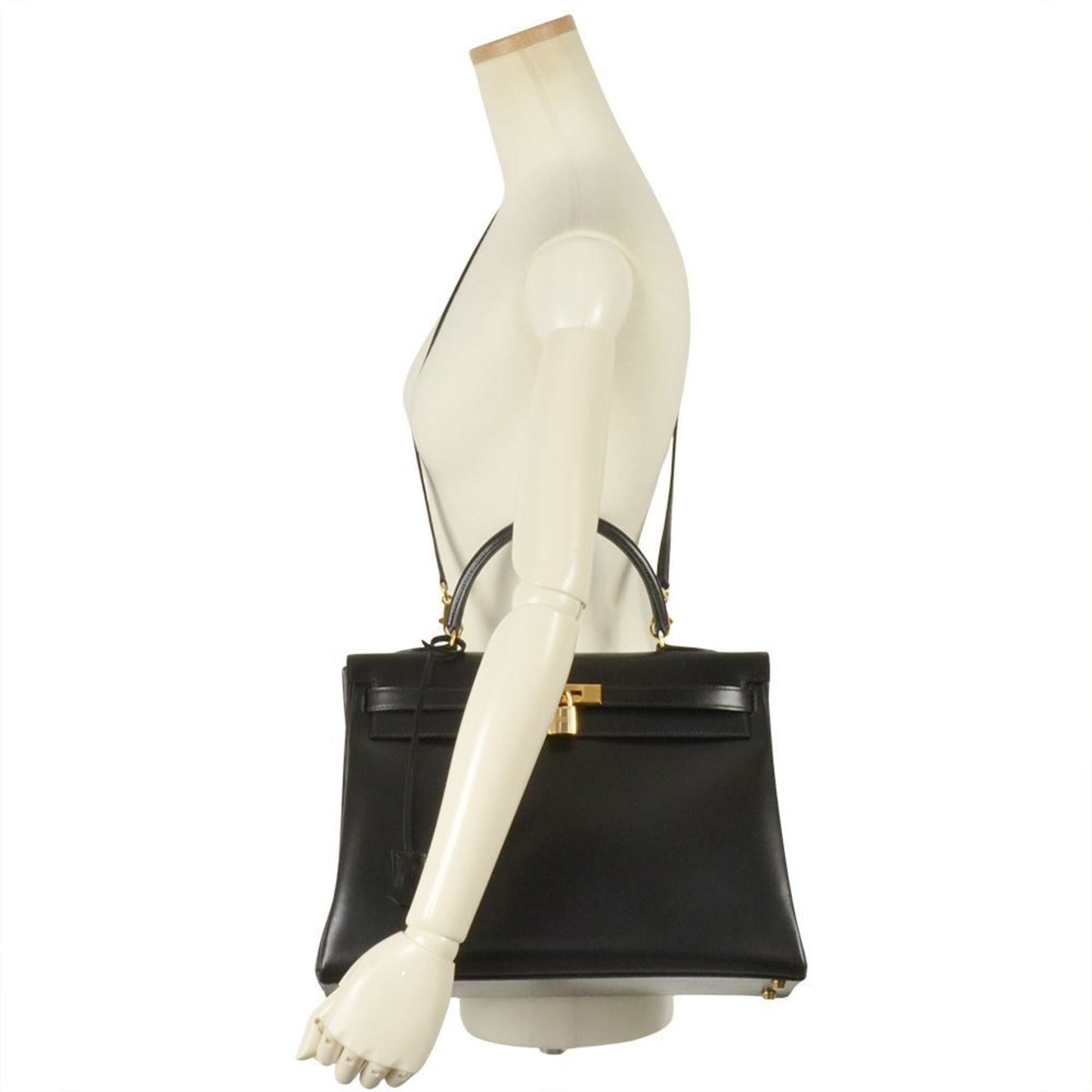 Hermes Black Box Calf Leather Handbag ( )