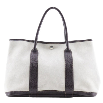 Hermes Beige Brown Marron Toile H Buffalo Leather Tote Bag ( )