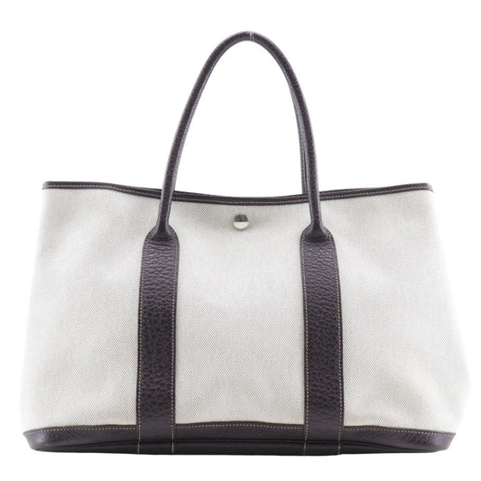 Hermes Beige Brown Marron Toile H Buffalo Leather Tote Bag ( )