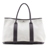 Hermes Beige Brown Marron Toile H Buffalo Leather Tote Bag ( )