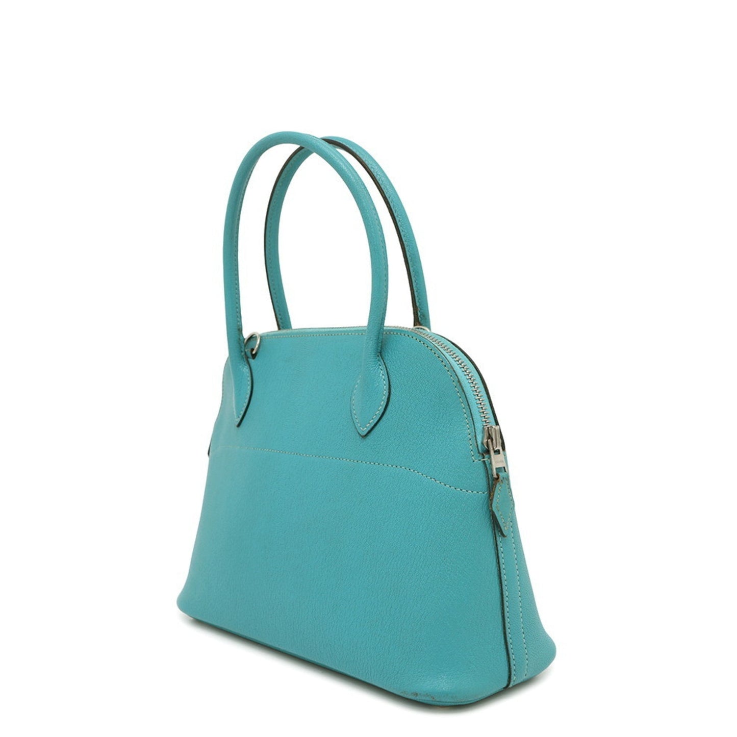Hermes Bolide Blue Chevre Myzore Leather Handbag ( )