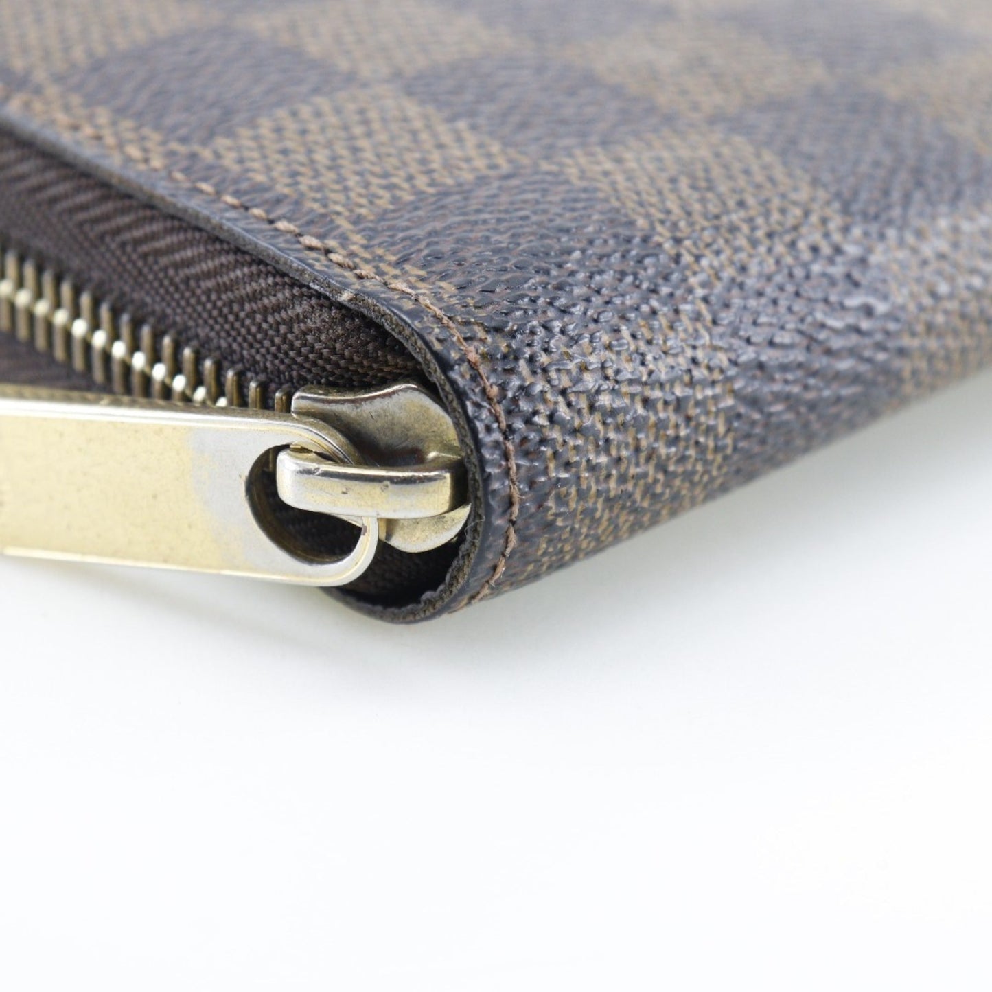 LOUIS VUITTON Zippy Wallet Long N60015 Damier Canvas Brown Unisex