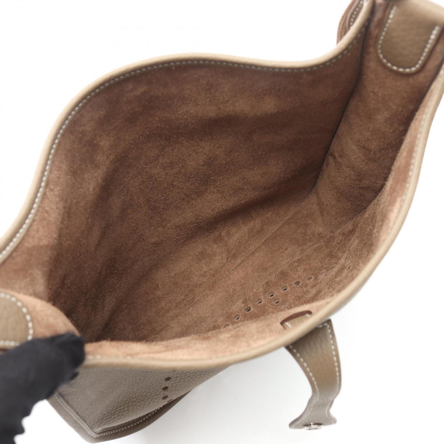 Hermes Brown Etoupe Gray Taurillon Clemence Leather Leather Shoulder Bag ( )