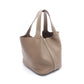 Hermes Brown Etoupe Gray Taurillon Clemence Leather Handbag ( )