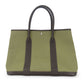 Hermes Brown Khaki Canvas Leather Tote Bag ( )