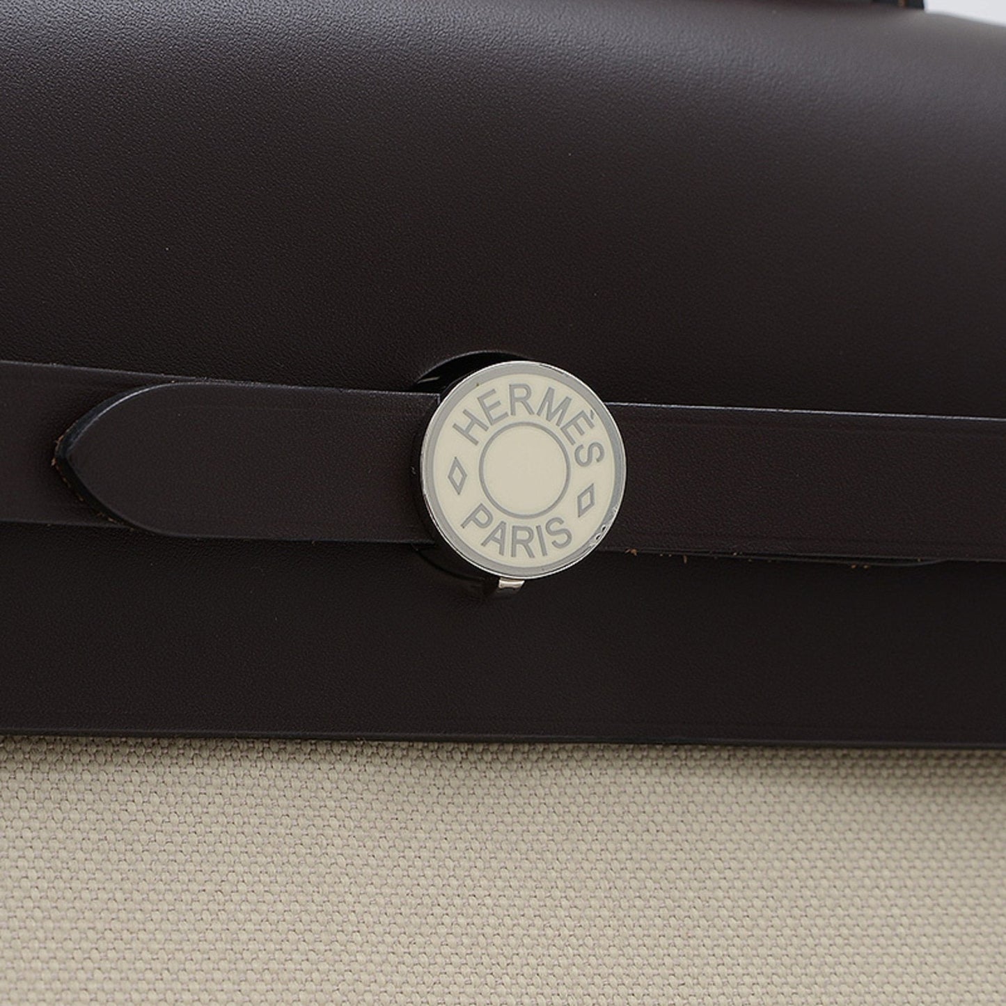 Hermes Beige Brown Leather Tote Bag ( )
