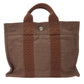 Hermes Brown Canvas Handbag Tote Bag ( )
